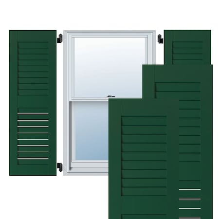 Ekena Millwork 18"W x 60"H Exterior Real Wood Pine Open Louvered Shutters, Chrome Green PR RWL18X060CGP